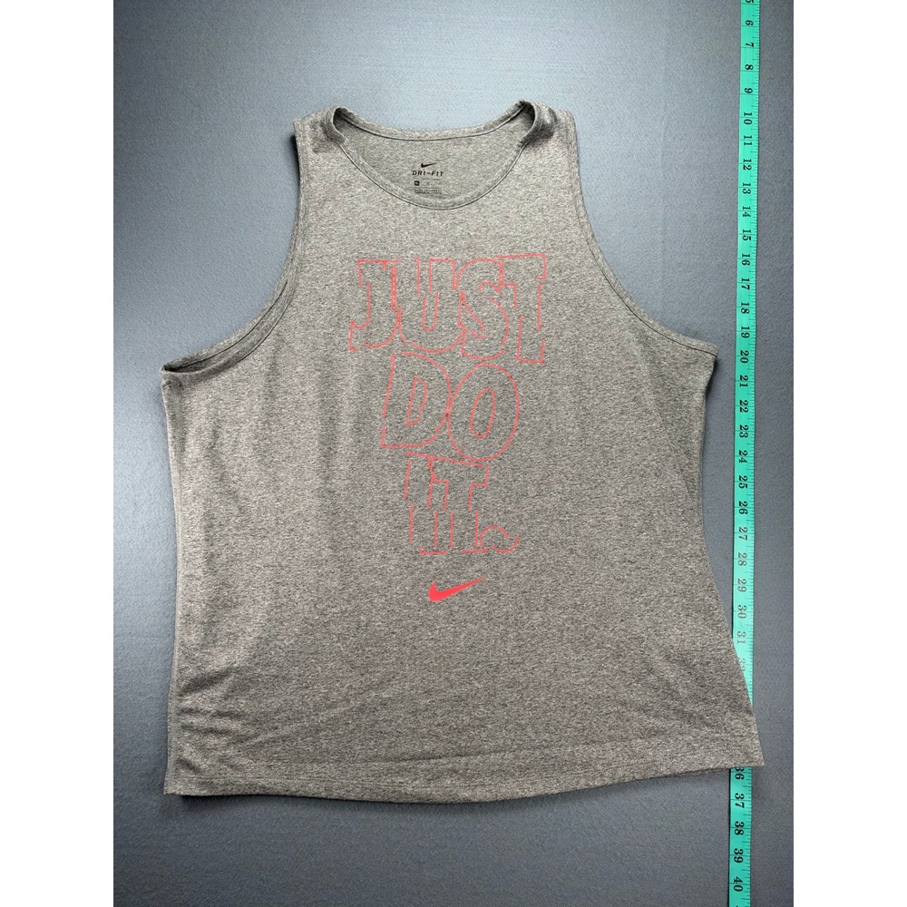 Nike Womens Dri-FIT Just Do It Graphic Tank Top Gray Pink XL